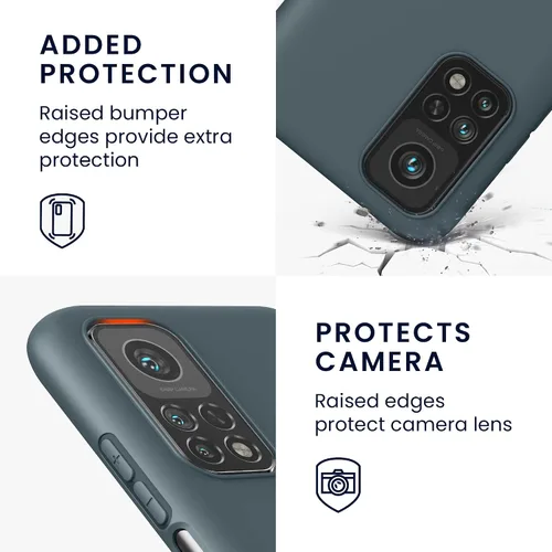 Vista 3 de kwmobile Funda compatible con Xiaomi Mi 10T/Mi 10T Pro - Funda protectora de silicona TPU suave y delgada - Pizarra oscura