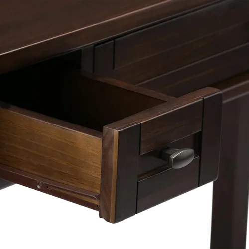 Vista 9 de SIMPLIHOME Warm Shaker - Juego de 2 piezas para oficina en casa, escritorio de madera maciza de 48 pulgadas Marrón castaño