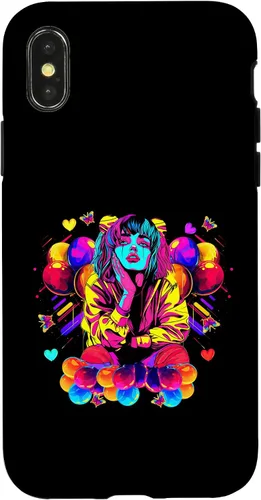 Vista 4 de iPhone 15 Streetwear synthwave 80s 90s retro anime Emo clown fashion Case