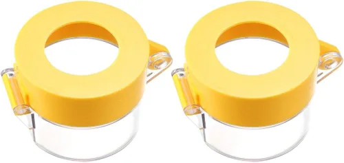 Vista 8 de uxcell 2 piezas de plástico transparente cubierta de interruptor protector para 0.866 in de diámetro interruptor de botón 55x43
