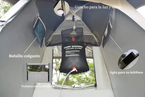 Vista 5 de Carpa de Ducha al Aire Libre Cambiador de Privacidad Carpas de Camping Portátiles