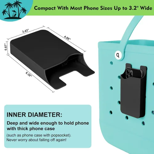 Vista 3 de Soporte para teléfono compatible con Bogg Bag y Simple Modern Beach Tote, funda universal de plástico ABS duro para teléfono celular, accesorios