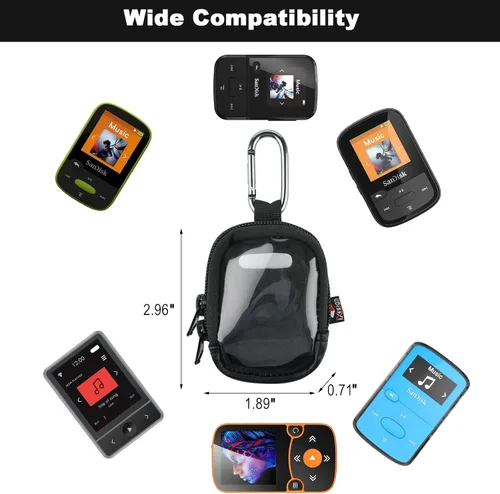 Vista 6 de Funda para reproductor de MP3 compatible con SanDisk Clip Jam/Clip Sport Plus/Clip Sport Go/Clip Sport Go/Clip Sport Reproductor de MP3 Funda