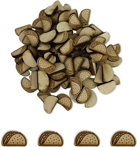 Vista 20 de Confeti – Madera grabada – Decoración rústica de madera para boda, decoración de mesa de fiesta (comer, beber y casarse)