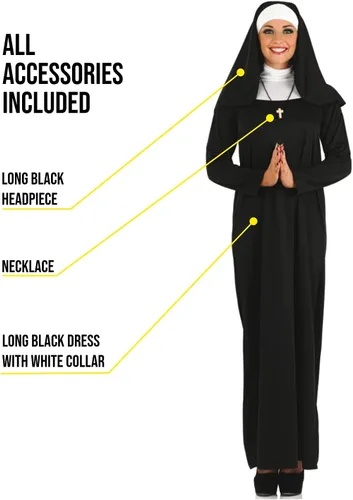 Vista 3 de fun shack Nun Costume For Women, Nun Outfit Women, Women Nun Costume, Adult Nun Costumes For Women, Costumes Nun