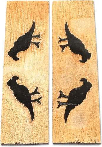 Vista 22 de Báscula de mango de cuerno de búfalo (corteza) - (Amber/Black) - (3.50 x 1.125 x 0.187)