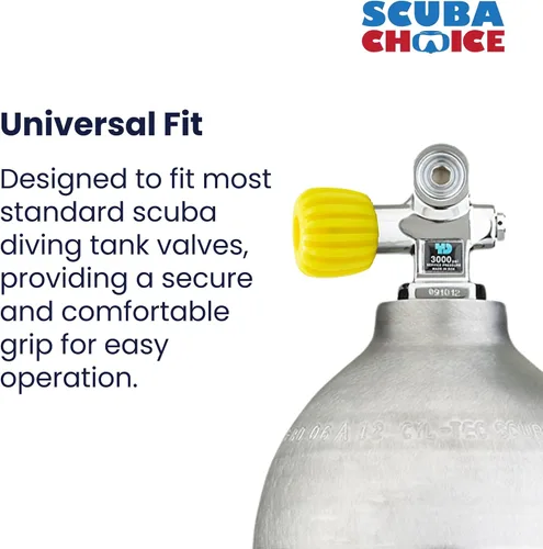 Vista 4 de Scuba Choice Scuba Diving Tank Cylinder Valve Oval Shape Knob Yellow