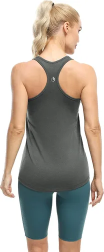 Vista 7 de Icyzone Camiseta deportiva con espalda cruzada, sin mangas, para mujer, paquete de 3