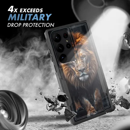 Vista 163 de Funda para Galaxy A14 5G, resistente de doble capa híbrida de policarbonato duro, goma suave, a prueba de golpes, funda protectora resistente