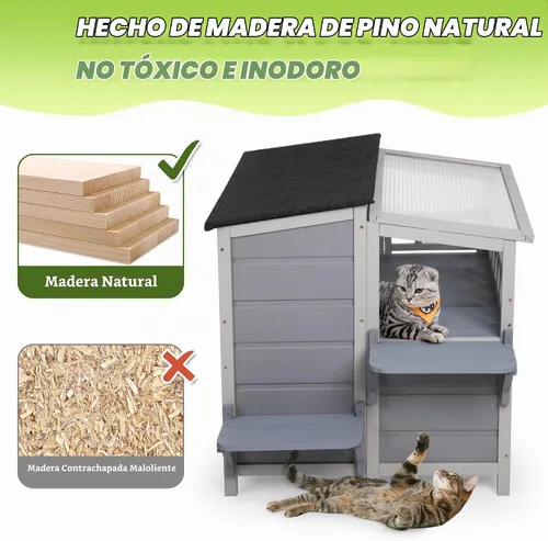 Vista 4 de Almohadilla de calefacción al aire libre para gatos, casa aislada con calefacción, refugio cálido para gatos con cama para mascotas con calefacción