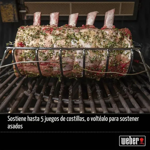 Vista 3 de Weber 6469 costilla original y soporte asado