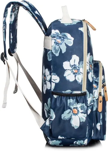 Vista 46 de Leaper Mochila para laptop para mujer: linda mochila floral para escuela, universidad, viajes, trabajo, mochila ligera para niños, Negro margarita