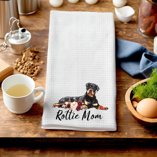 Vista 6 de Rottie Mom Rottweiler - Toalla de cocina de microfibra para barra de té, regalo para amantes de los perros