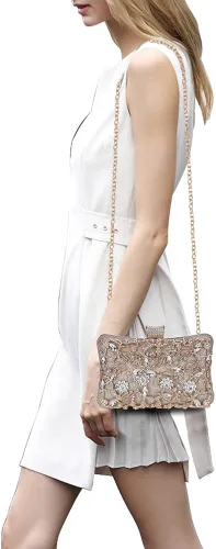 Vista 6 de Tanpell Bolso de mano de cristal para mujer bolso de mano de boda con diamantes de imitación para novia graduación cóctel fiesta