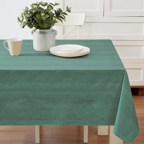 Vista 22 de Newbridge Moire - Mantel de franela de vinilo con estampado ondulado de color sólido para interiores y exteriores