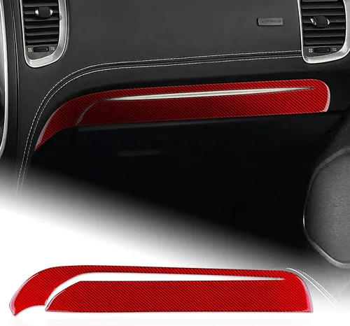 Vista 14 de AIRSPEED Cubierta de panel de palanca de cambios de fibra de carbono, calcomanía para consola central interior para Dodge Durango 2018 2019 2020