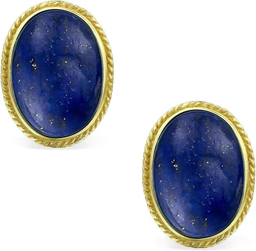Vista 2 de Aretes ovalados de 7 quilates con clip de plata de ley 925, chapados en oro de 14 quilates, con clip para mujer, solo son de aleación, Gema Metal