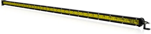 Vista 13 de SKYWORLD Barra de luz LED, 7 pulgadas, 30 W, delgada, de una sola fila, impermeable, para inundación, todoterreno, luces amarillas, antiniebla