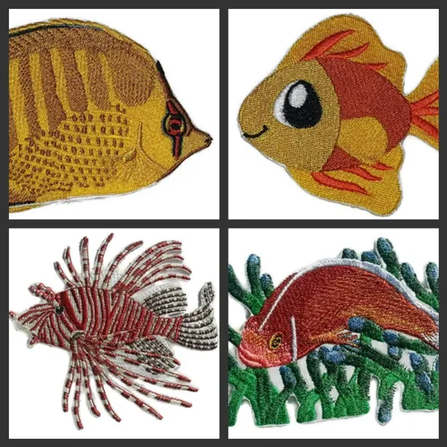 Vista 2 de Nature's Bounty Hermosos retratos de peces personalizados [pez dorado mascota] Parche bordado para planchar y coser [3 x 3.75 pulgadas]Fabricado