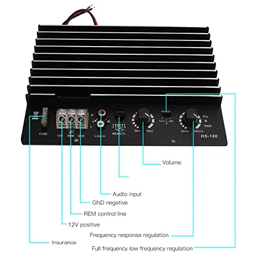 Vista 6 de Negro 12 V Amplificador de Coche 1000 W Audio Subwoofer Amplificador de Potencia Multi para Automóvil