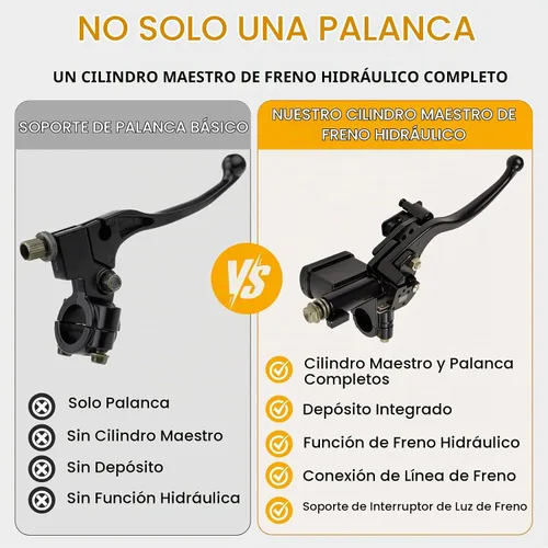 Vista 6 de Cilindro maestro de freno hidráulico derecho de motocicleta de 7/8 "para