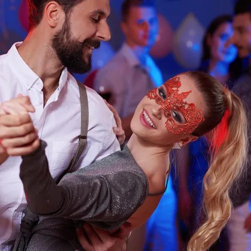 Vista 7 de Máscara de encaje para mujer, máscara de encaje para fiesta de máscaras, disfraz veneciano de San Valentín