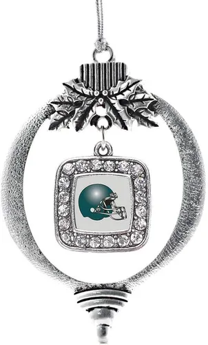 Vista 210 de Inspired Silver - Adorno con dije de reina de rodillo - Adornos navideños cuadrados de plata con joyas de circonita cúbica