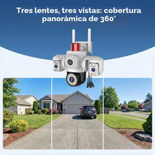 Vista 11 de Yoosee 3 Lens Wifi 6MP Security Outdoor Camera, Smart Night Vision/Two Way Intercom/Motion Alarm/Human Tracking/TF Card Cloud Recording, Network