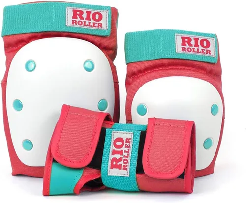 Vista 2 de Rio Roller Juego de almohadillas triples, rojo/menta