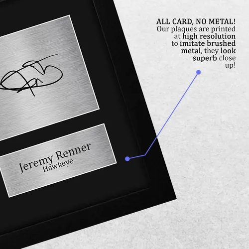 Vista 5 de HWC Trading Jeremy Renner USL - Autografía impresa firmada y enmarcada Hawkeye Los Vengadores, foto impresa, gran idea de regalo, tamaño carta