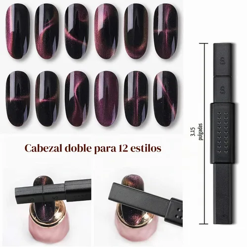 Vista 6 de Ideal Swan Juego de herramientas de esmalte de uñas magnético, esmalte de gel de ojo de gato 3D, herramienta de plástico de ojo de gato, ojo de gato