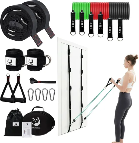 Vista 9 de Slim Panda Door Anchor Strap for Resistance Bands, Door Exercise Equipment with Secure Buckle & No Drill Setup, Multi Point Anchor Gym Attachment