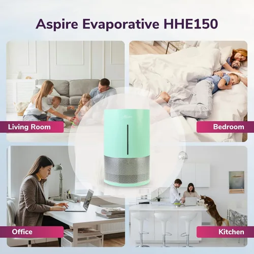 Vista 7 de HHE150 Hunter Aspire 4.8L Humidificador evaporativo con filtro PermaWick (4.8L) - Elimina contaminantes y polvo blanco para niebla y aire limpios