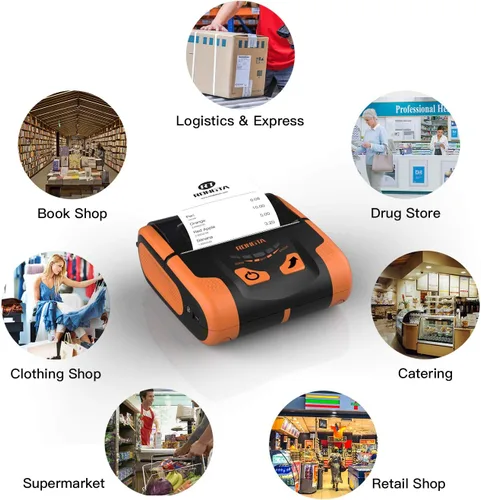 Vista 4 de Impresora POS portátil Rongta de 80 mm, impresora térmica móvil de recibos, conexión USB y Bluetooth, compatible con teléfono Android,