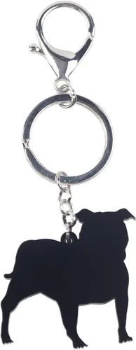 Vista 4 de BONSNY Llavero de perro Pit Bull para mujer, regalo, bolso, joyería
