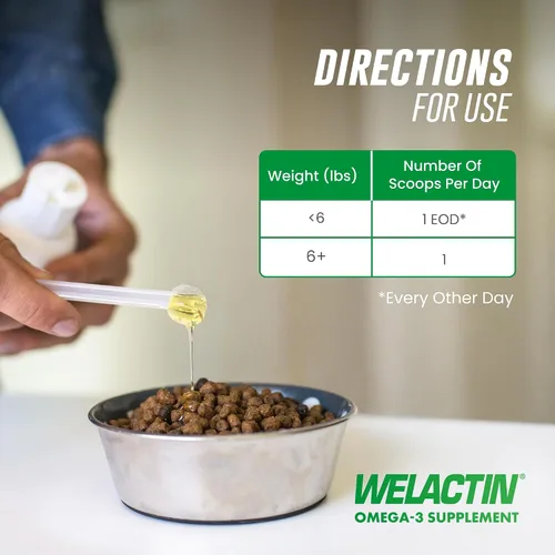 Vista 6 de Welactin Omega-3 - Soporte para piel y pelaje, líquido, 4 onzas, verde
