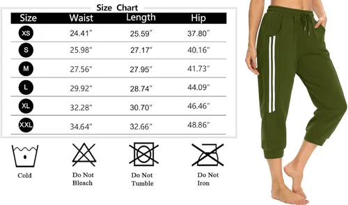 Vista 6 de KaiDi Pantalones capri para mujer, pantalones capri casuales con bolsillos, pantalones capri para yoga, pantalones de entrenamiento con cordón