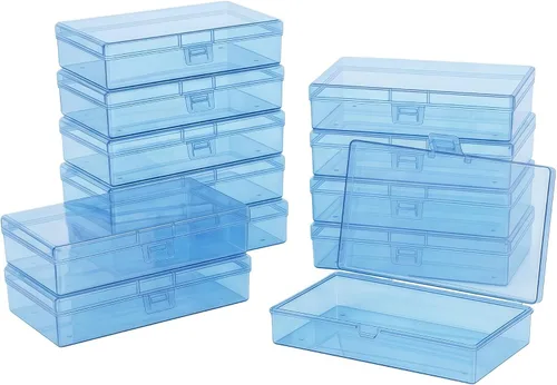 Vista 15 de LJY 100 contenedores rectangulares vacíos de plástico transparente con tapas con bisagras (2.2 x 1.6 x 0.8 pulgadas, transparente)