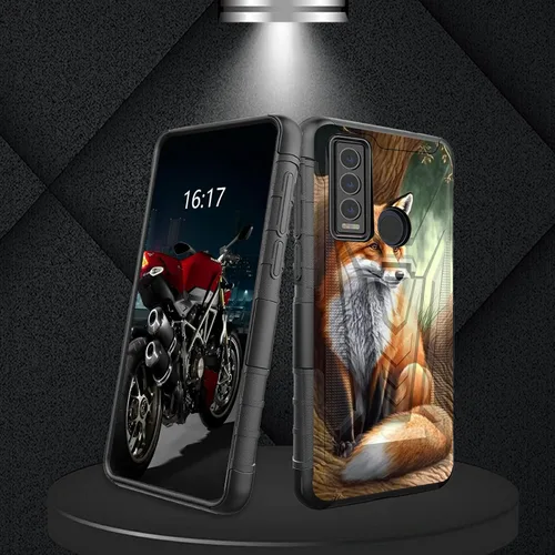 Vista 78 de Funda para AT&T Maestro Max 2021/Cricket Ovation 2 con protector de pantalla de vidrio templado, funda resistente con función atril integrada