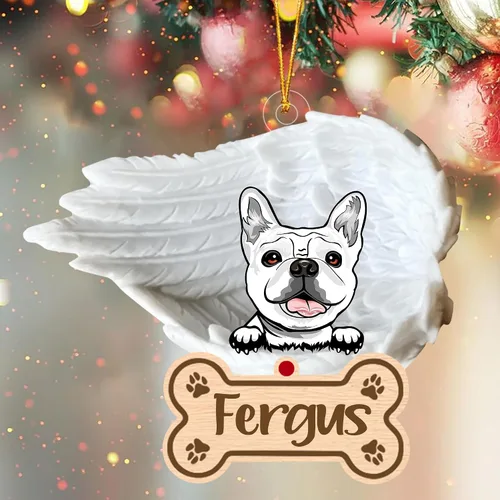 Vista 74 de Adorno de perro afgano de 1 ángel, adorno acrílico 2D personalizado conmemorativo para perros, regalo por pérdida de mascotas, regalo