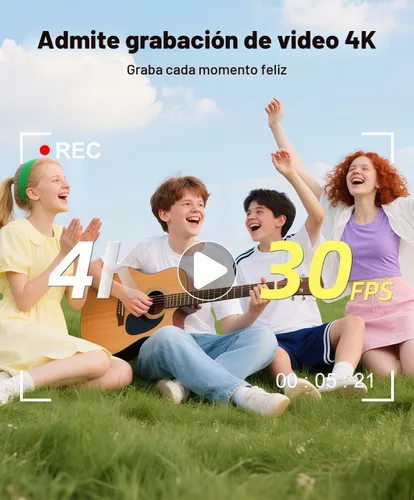 Vista 2 de Cámara digital 4K para fotografía, enfoque automático de 64 MP para video de YouTube, cámaras traseras y frontales, cámara compacta antivibración