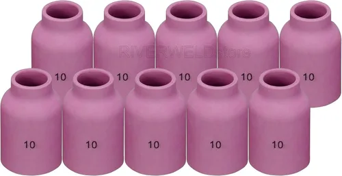 Vista 11 de RIVERWELD TIG - Boquilla de alúmina con lente de gas, vasos de cerámica Jumbo de gran diámetro 53N87 12# 3/4 pulgadas 53N88 5/8 pulgadas #10 53N89