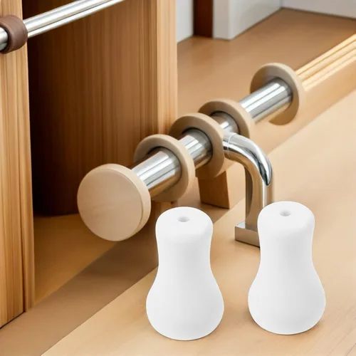 Vista 4 de 20 pomos de plástico para persianas blancas, pomos de plástico para cable ciego, para colgar, extremos de cable para cortina y manualidades