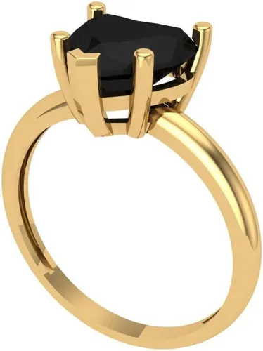 Vista 2 de Anillo de compromiso de 5 puntas, con solitario de corte de corazón, de 2,0 quilates, oro amarillo de 14 quilates