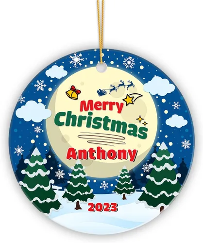 Vista 11 de Adorno personalizado de primera Navidad para bebé con nombre, personaliza la fecha de nacimiento de tu bebé, hora de nacimiento, peso y altura, bebé