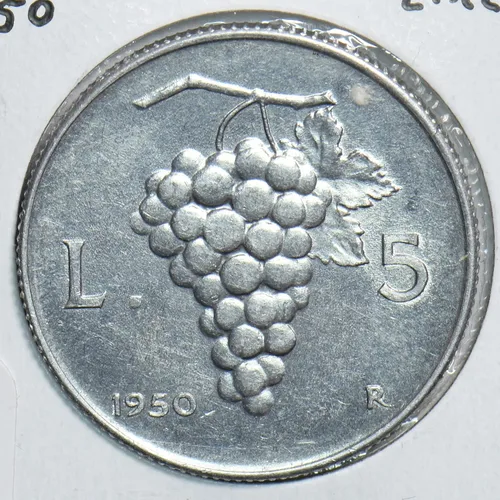 Vista 2 de Collectible Coin Italy 1950 5 Lire 198058