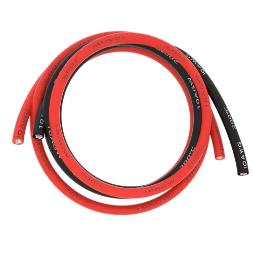 Vista 8 de BNTECHGO Cable de silicona paralelo flexible de calibre 10, 2 conductores, rojo y negro, alta resistencia, 200 grados C 600 V para cable