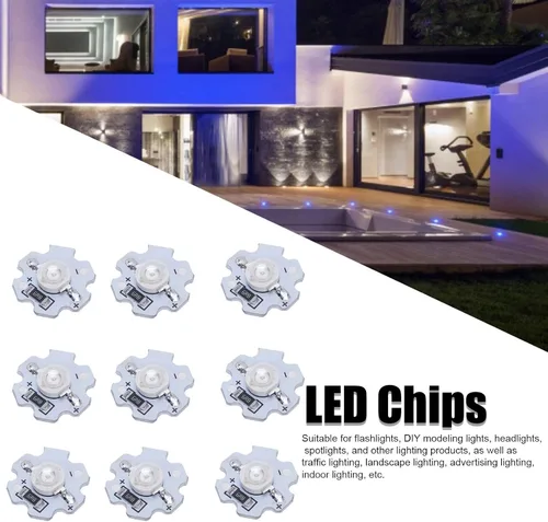 Vista 2 de Chip LED, 25 cuentas de luz LED de alta potencia de 5 V 1 W para accesorios de iluminación de bricolaje, bombilla de chip LED de aluminio