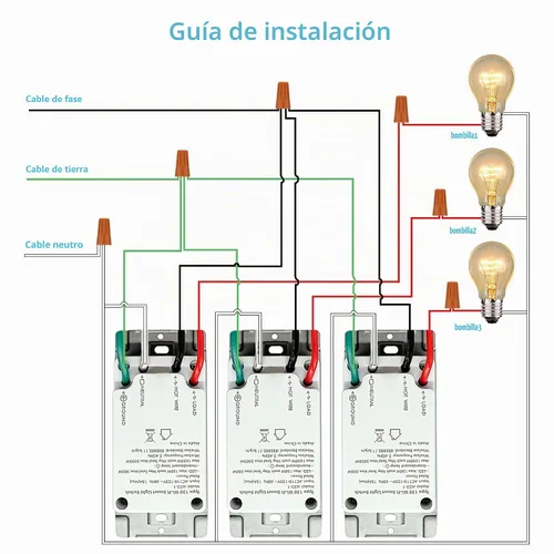 Vista 2 de Milfra Interruptor inteligente táctil: 3 bandas, interruptores de luz WiFi, compatible con Alexa, necesita cable neutro, no requiere concentrador