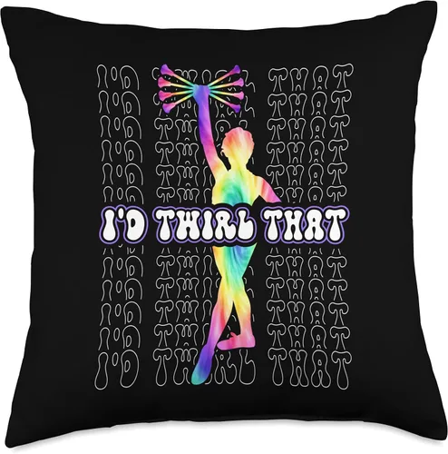 Vista 4 de Baton Twirling Majorette Girl Sport Designs batic baton twirling majorette dance Throw Pillow, 16x16, Multicolor